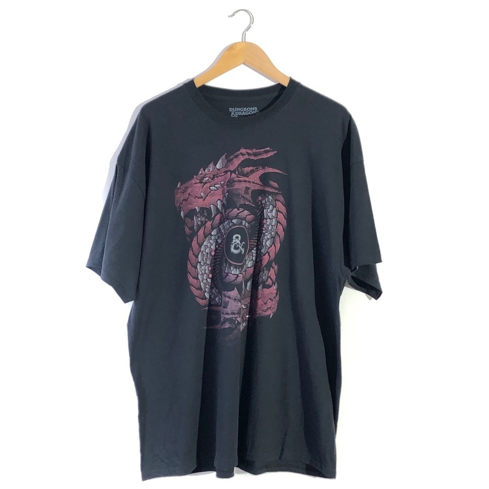 Men’s Plus Dungeons & Dragons D&D Black Short Sleeve Tee Shirt Top 2XL